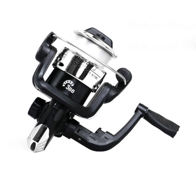 JL200 Plating Plastic 3 Ball Bearings Handle Fishing Spinning Reel  with Transparent Lines(Silver)