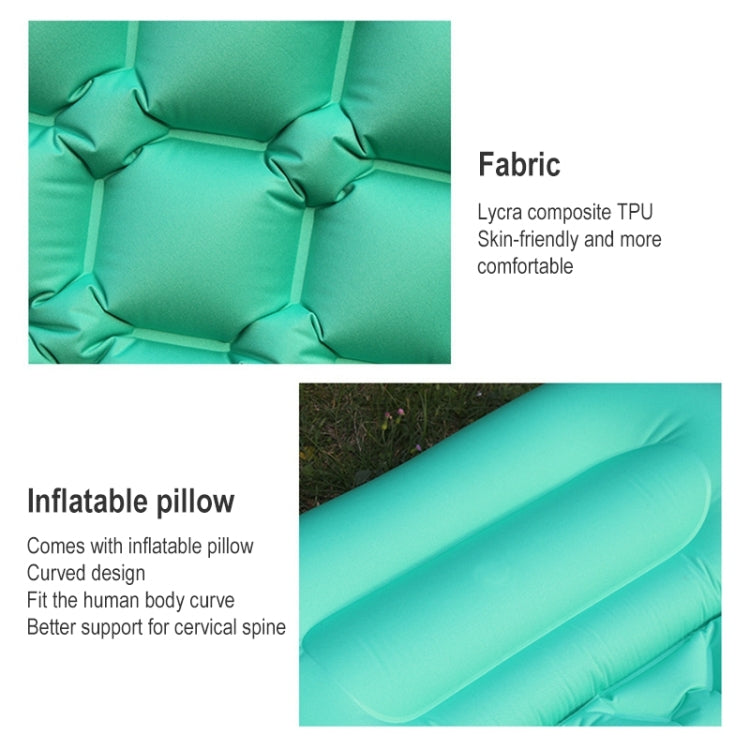 Outdoor Camping Foot-step Automatic Inflatable Cushion Portable TPU Inflatable Double Bed, Size: 195 x 119 x 16cm(Emerald)