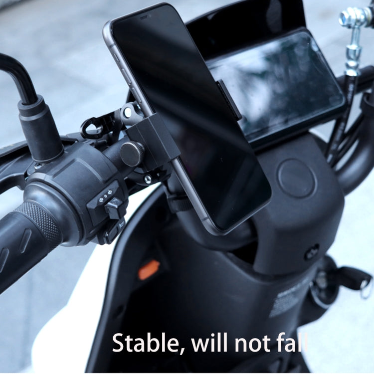 Rotatable PVC Motorcycle Bicycle Handlebar Mount Mobile Phone Holder (Black)