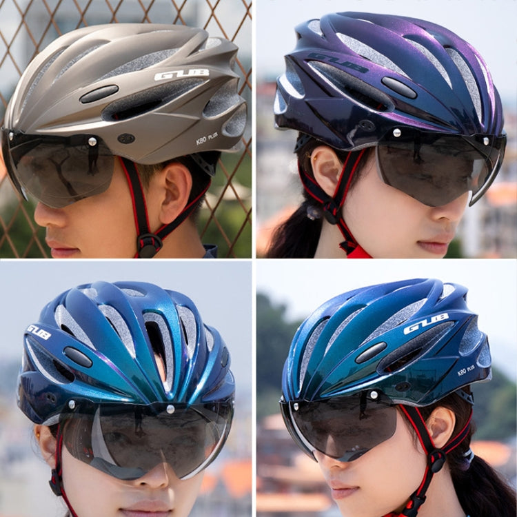 GUB K80 Plus Bike Helmet With Visor And Goggles(Gradient Purple)