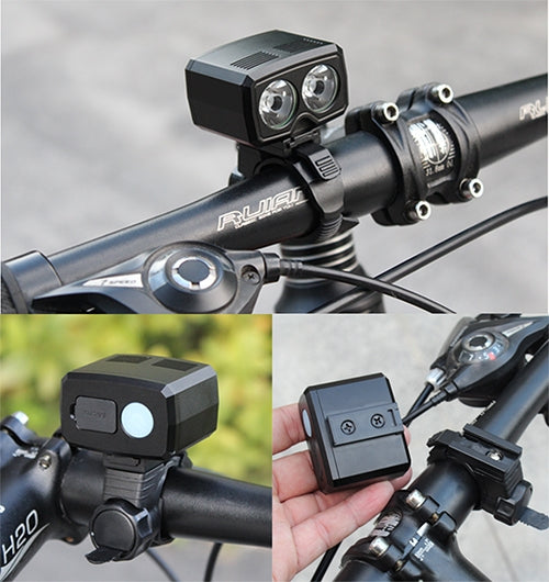 Y15 2 x XPG2 500LM USB Charging LED Bike Headlight Front Lamp with 5 Modes