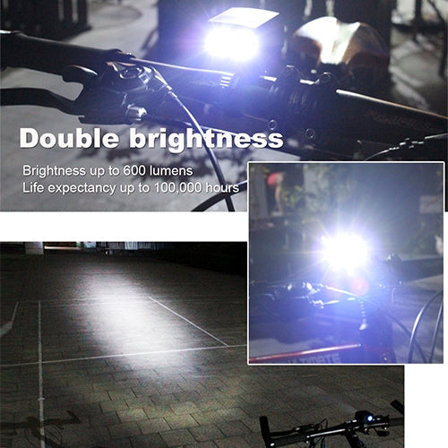 Y15 2 x XPG2 500LM USB Charging LED Bike Headlight Front Lamp with 5 Modes