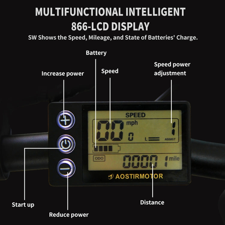 [US Warehouse] AOSTIRMOTOR A20 500W 36V 13AH Folding Electric Bicycle with 20 inch Tires for Adults(Black)