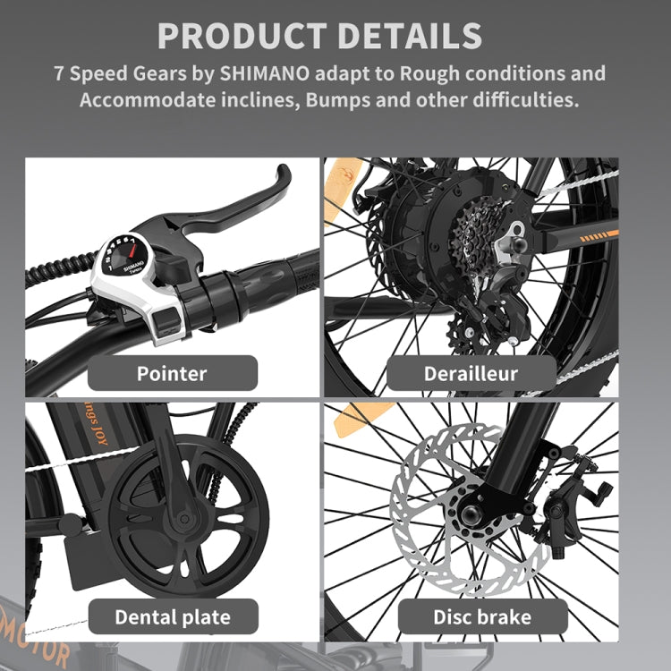 [US Warehouse] AOSTIRMOTOR A20 500W 36V 13AH Folding Electric Bicycle with 20 inch Tires for Adults(Black)