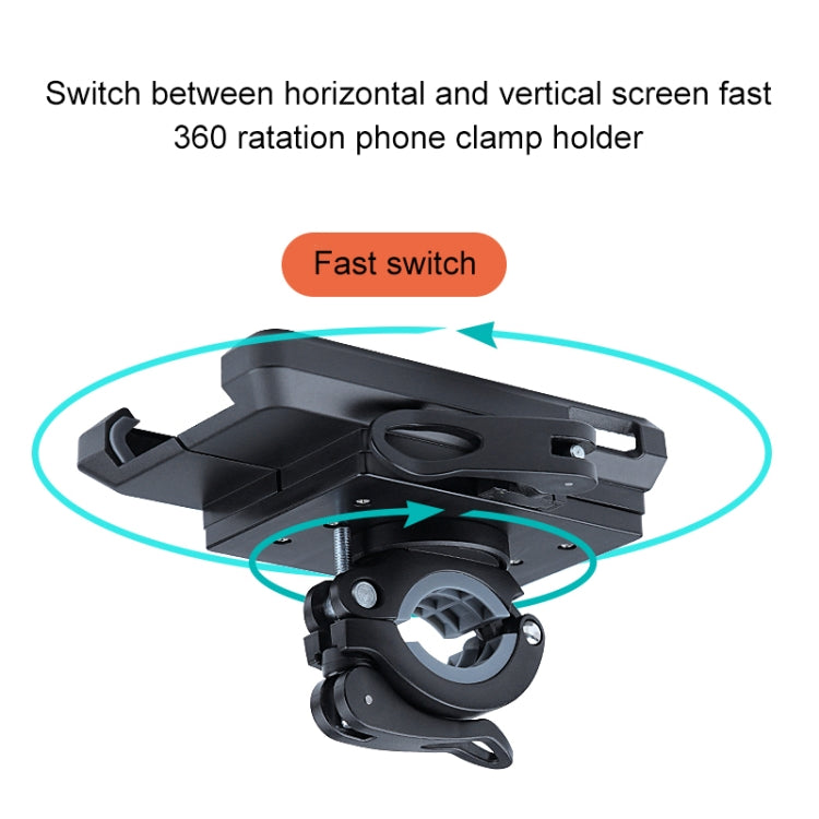Rotatable PVC Motorcycle Bicycle Handlebar Mount Mobile Phone Holder (Black)