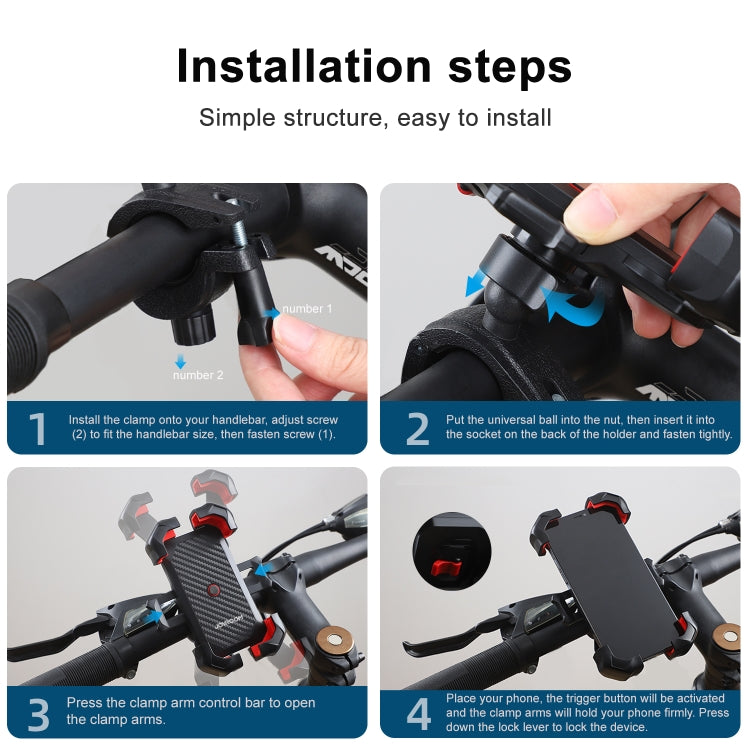 JOYROOM JR-ZS288 Bike Mobile Phone Mount Holder (Black)