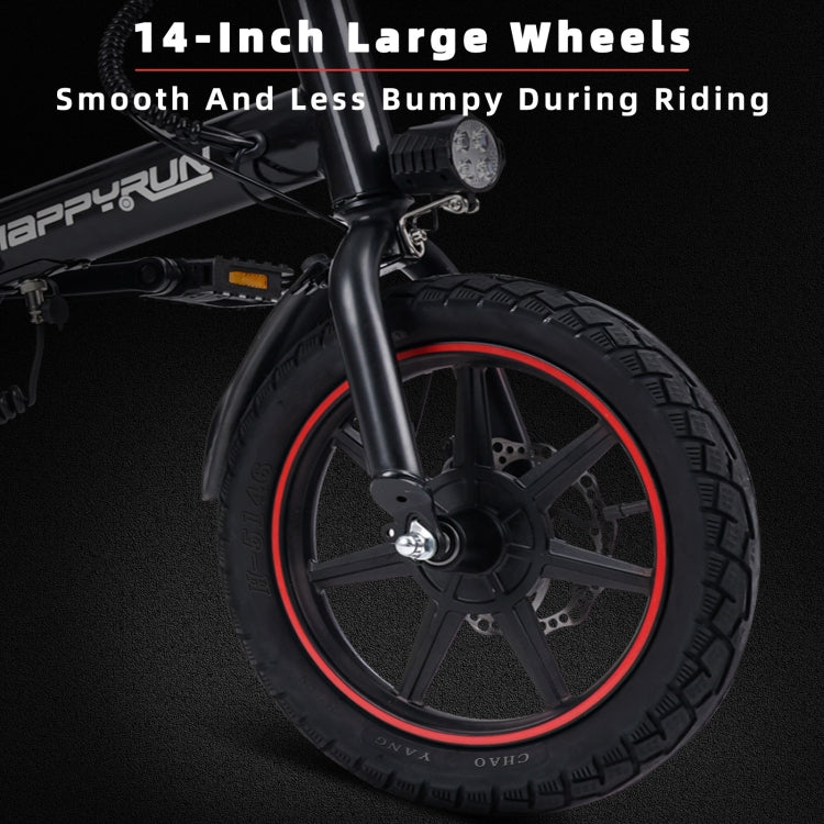 [EU Warehouse] HAPPYRUN HR-X40 350W 36V / 6AH Electric Bicycle with 14 inch Tires, EU Plug(Black)