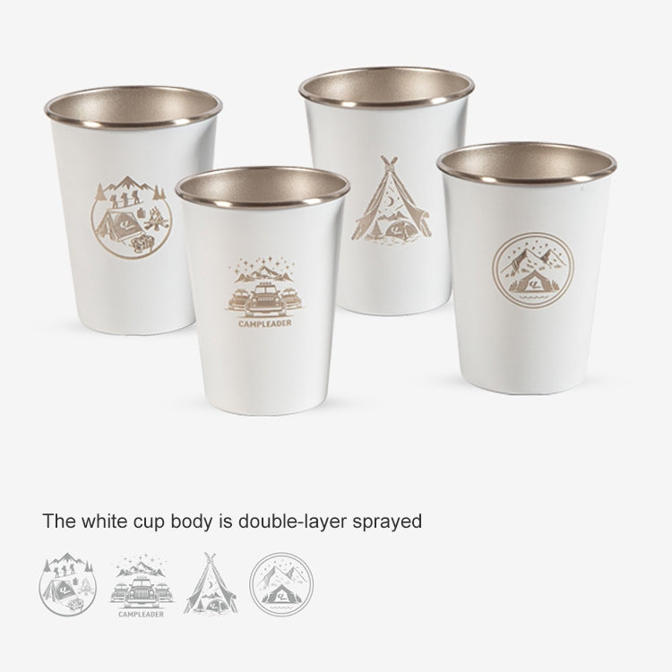 AOTU AT6657-2 4pcs Outdoor Camping Folding Stainless Steel Water Cup Set (Army Green)