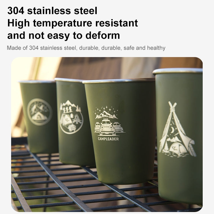 AOTU AT6657-2 4pcs Outdoor Camping Folding Stainless Steel Water Cup Set (White)