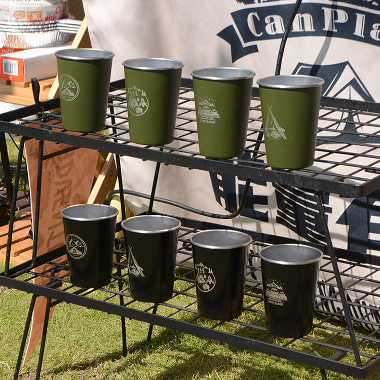 AOTU AT6657-2 4pcs Outdoor Camping Folding Stainless Steel Water Cup Set (Black)
