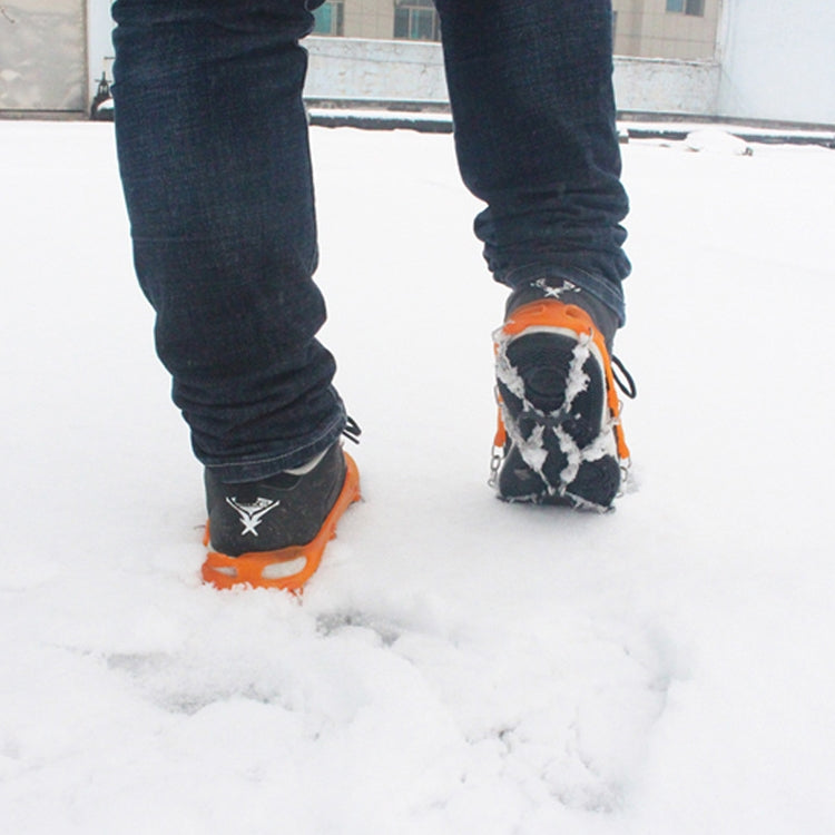 AOTU AT8601 8 Spikes Outdoor Climbing Crampon Snow Non-slip Shoe Cover (Black)