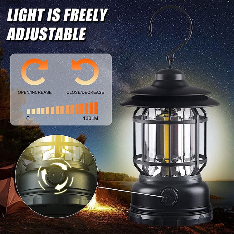 AOTU YT1030 Outdoor Retro Camping Light Emergency Hand Lamp(Black)