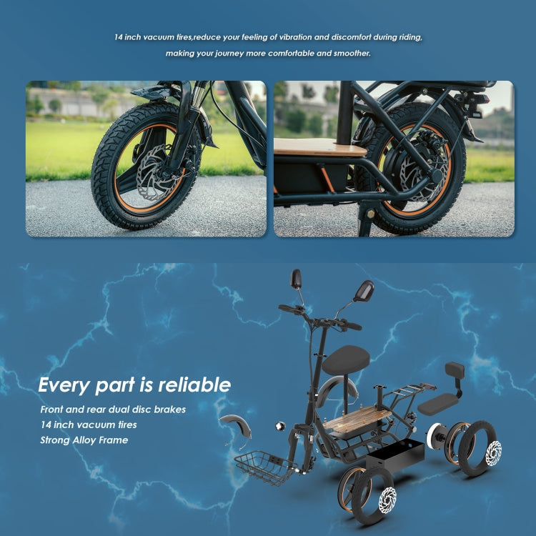 [EU Warehouse] KuKirin C1 Pro 500W 48V 26Ah Electric Offroad Scooter with 14 inch Tires & Rear Seat, EU Plug