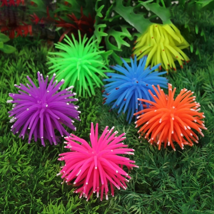 Aquarium Articles Decoration TPR Simulation Sea Urchin Ball Coral with Point, Size: M, Diameter: 10cm(Pink)