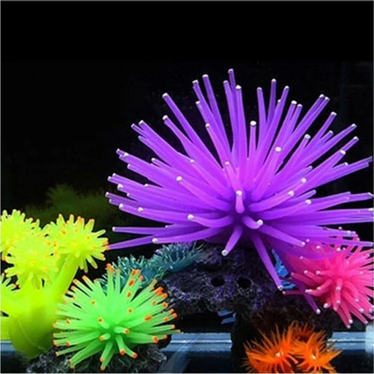 Aquarium Articles Decoration TPR Simulation Sea Urchin Ball Coral with Point, Size: M, Diameter: 10cm(Yellow)