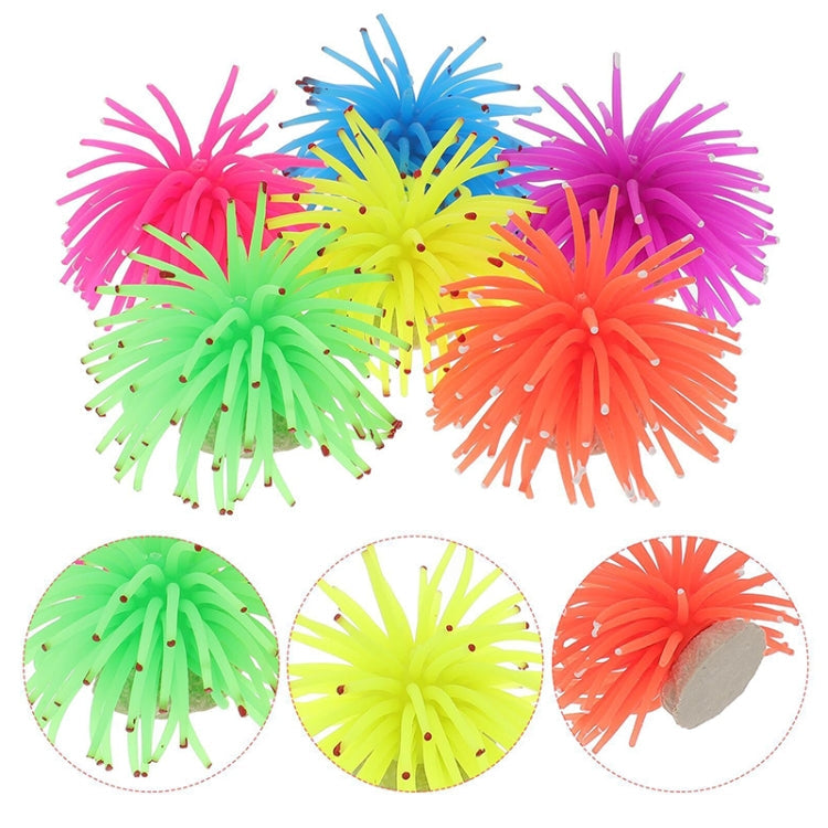 Aquarium Articles Decoration TPR Simulation Sea Urchin Ball Coral with Point, Size: L, Diameter: 13cm(Pink)