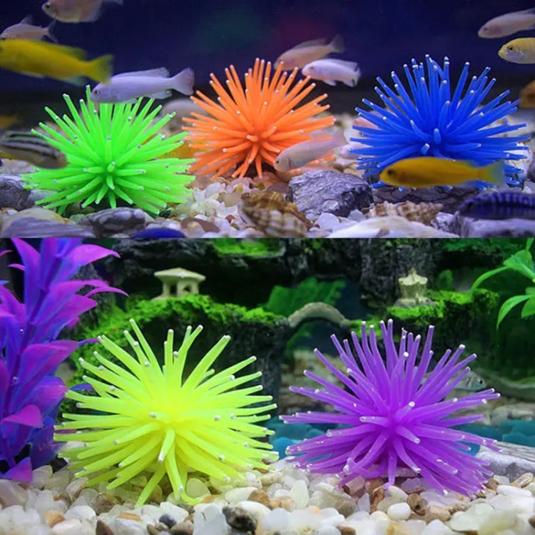 Aquarium Articles Decoration TPR Simulation Sea Urchin Ball Coral with Point, Size: L, Diameter: 13cm(Pink)