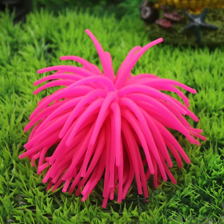 Aquarium Articles Decoration TPR Simulation Sea Urchin Ball Coral, Size: M, Diameter: 10cm(Pink)