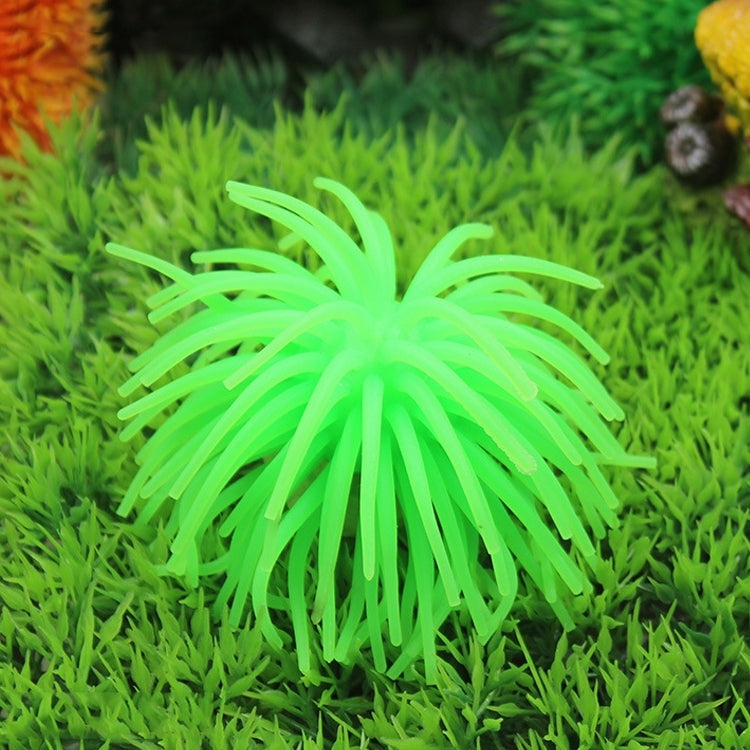 Aquarium Articles Decoration TPR Simulation Sea Urchin Ball Coral, Size: M, Diameter: 10cm(Green)