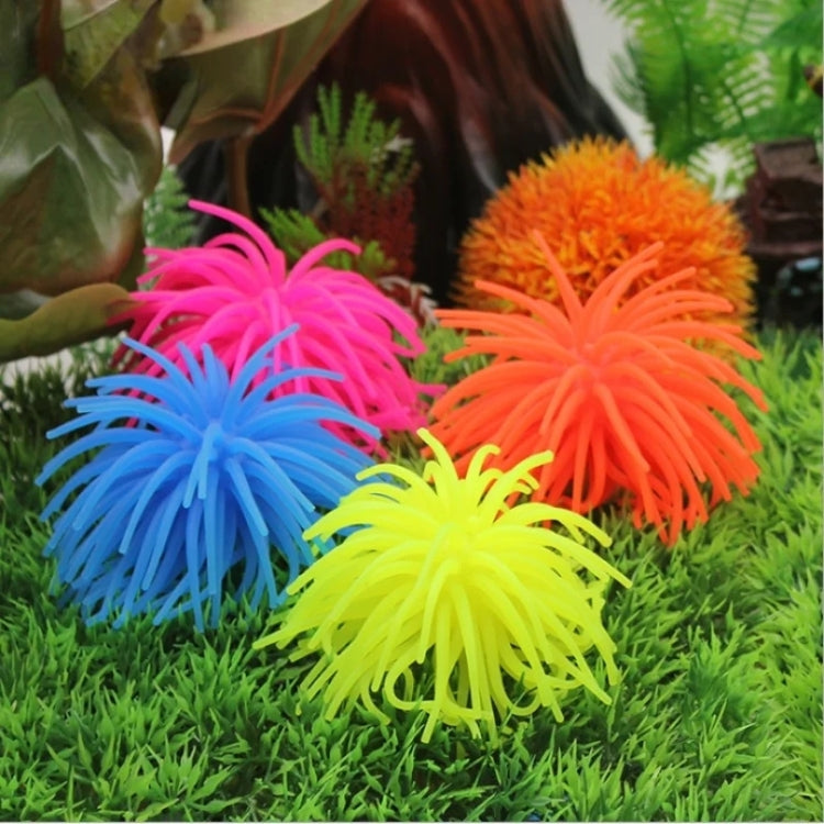 Aquarium Articles Decoration TPR Simulation Sea Urchin Ball Coral, Size: M, Diameter: 10cm(Orange)