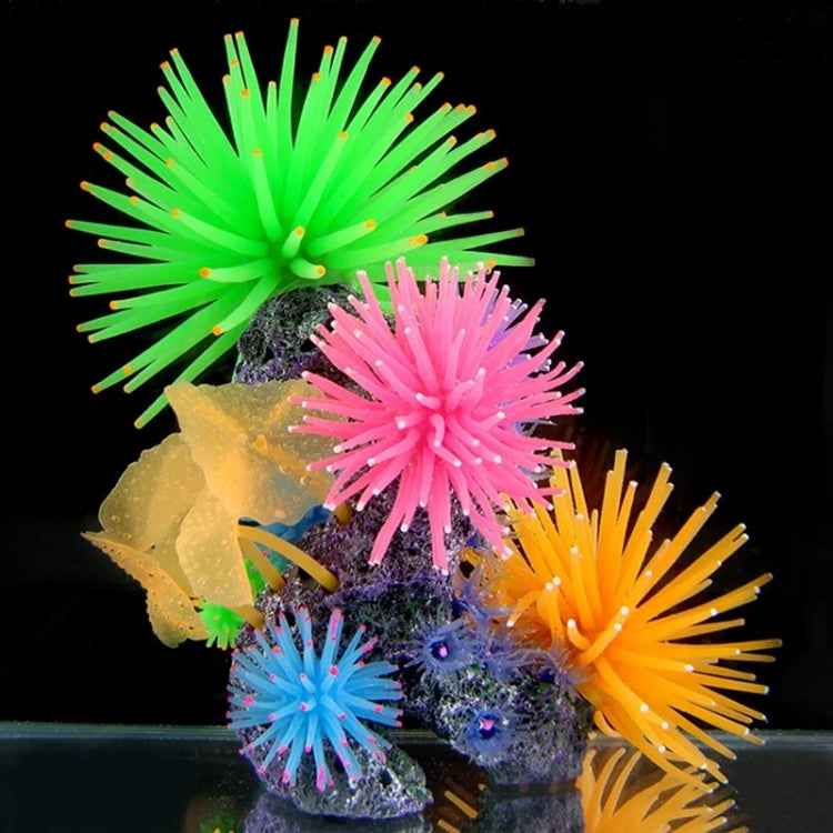 Aquarium Articles Decoration TPR Simulation Sea Urchin Ball Coral with Point, Size: S, Diameter: 7cm(Purple)