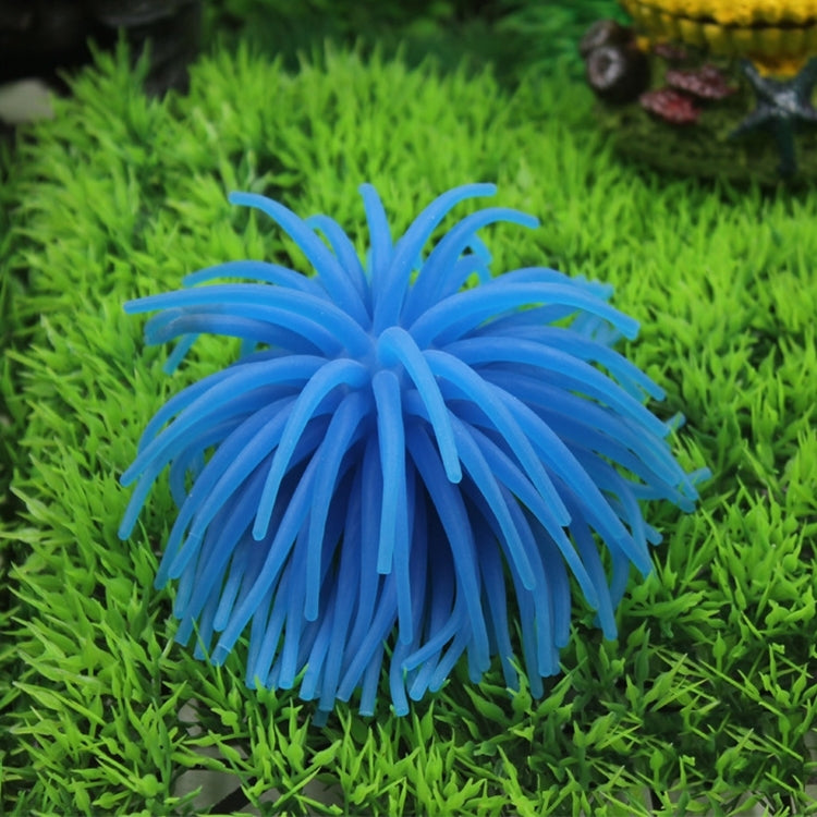 Aquarium Articles Decoration TPR Simulation Sea Urchin Ball Coral, Size: S, Diameter: 7cm(Blue)