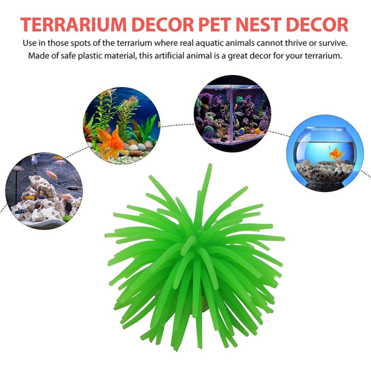 Aquarium Articles Decoration TPR Simulation Sea Urchin Ball Coral, Size: S, Diameter: 7cm(Blue)