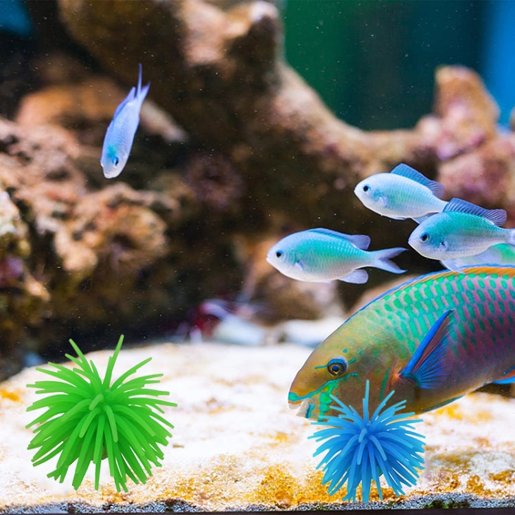 Aquarium Articles Decoration TPR Simulation Sea Urchin Ball Coral, Size: S, Diameter: 7cm(Blue)
