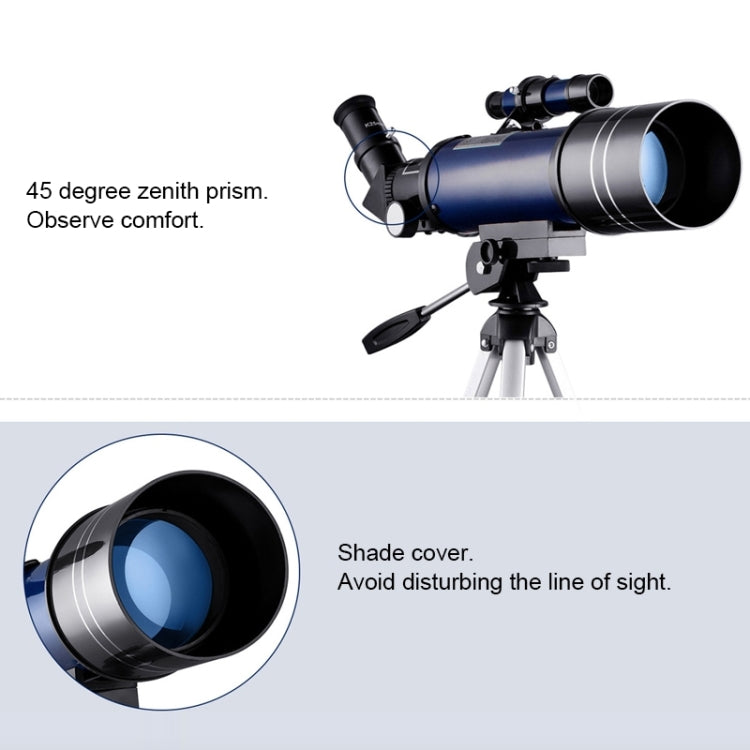 WR852-3 16x/66x70 High Definition High Times Astronomical Telescope with Tripod & Phone Fixing Clip & Moon Filter(White)