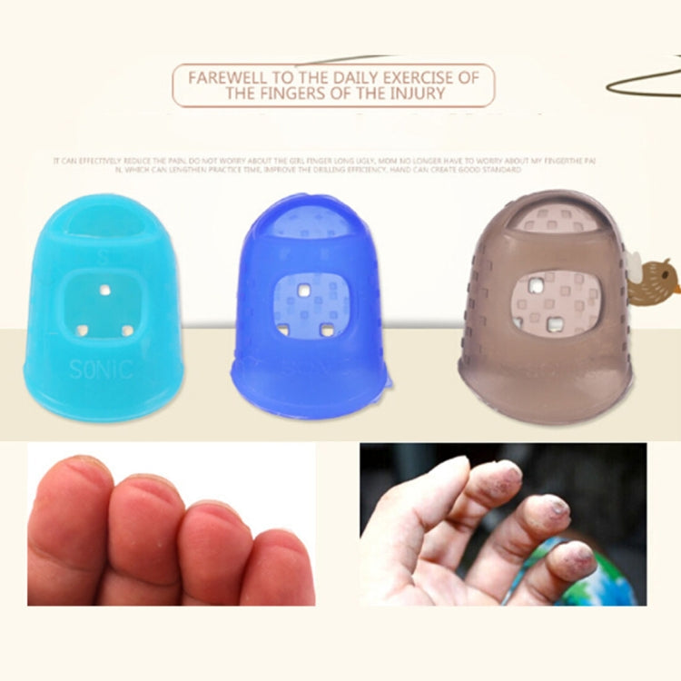 10 PCS Guitar Ukulele Stringed Instrument Finger Protector Anti-pain Finger Cap in Random Color Delivery(Size: L)