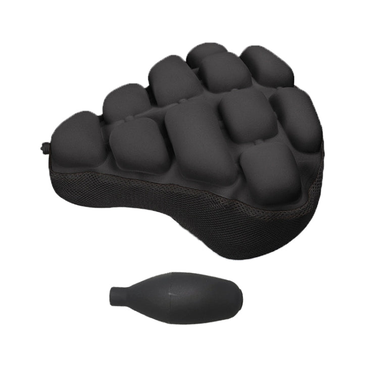 BC-203 1.0 M Size Bicycle Foldable Inflatable Airbag Cushion Seat Cover with Inflator (Black)