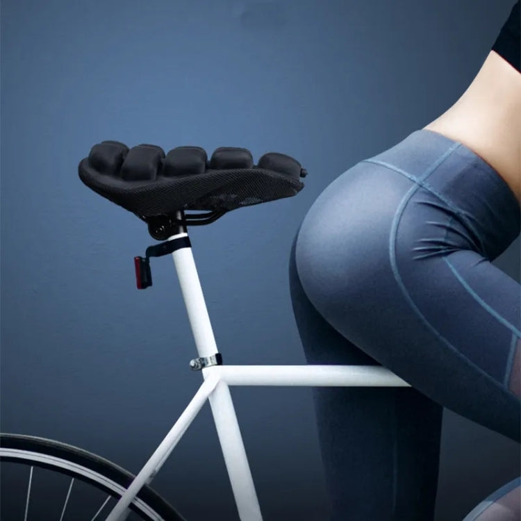 BC-203 1.0 M Size Bicycle Foldable Inflatable Airbag Cushion Seat Cover with Inflator (Black)