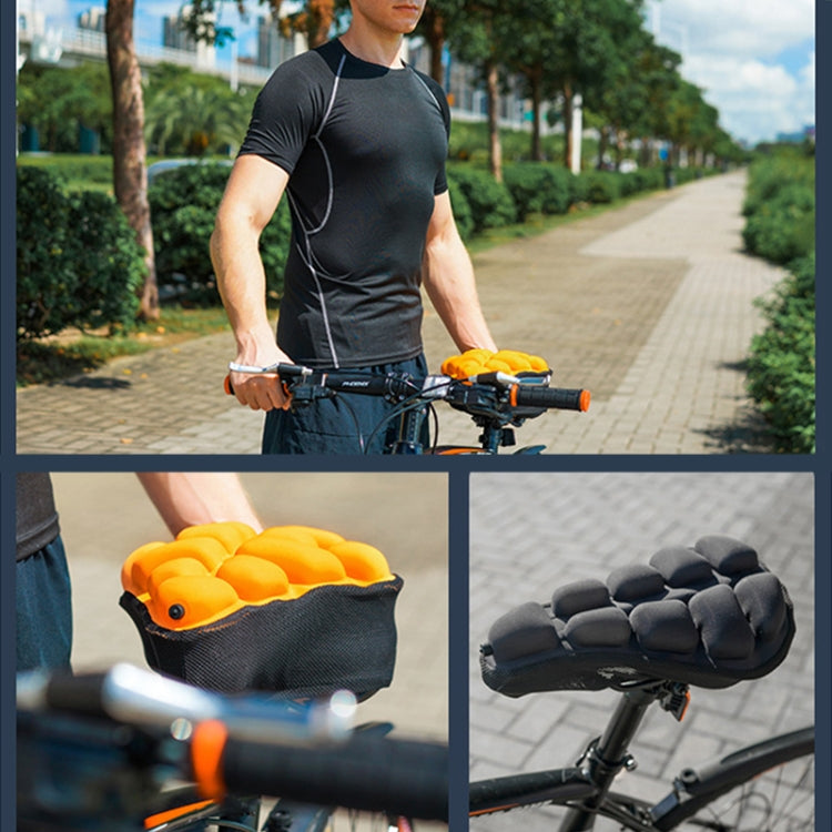 BC-203 1.0 M Size Bicycle Foldable Inflatable Airbag Cushion Seat Cover with Inflator (Black)