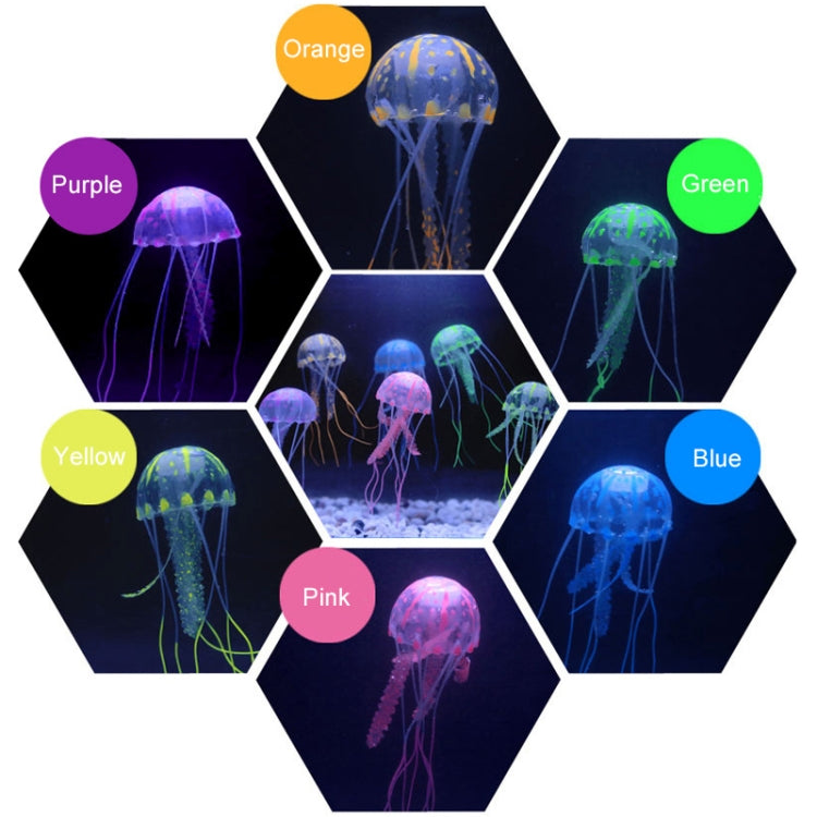 Aquarium Articles Decoration Silicone Simulation Fluorescent Sucker Jellyfish, Size: 5*17cm(Orange)