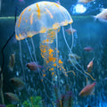 Aquarium Articles Decoration Silicone Simulation Fluorescent Sucker Jellyfish, Size: 8*20cm(Orange)
