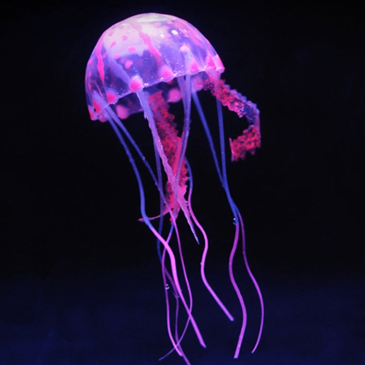 Aquarium Articles Decoration Silicone Simulation Fluorescent Sucker Jellyfish, Size: 8*20cm(Pink)
