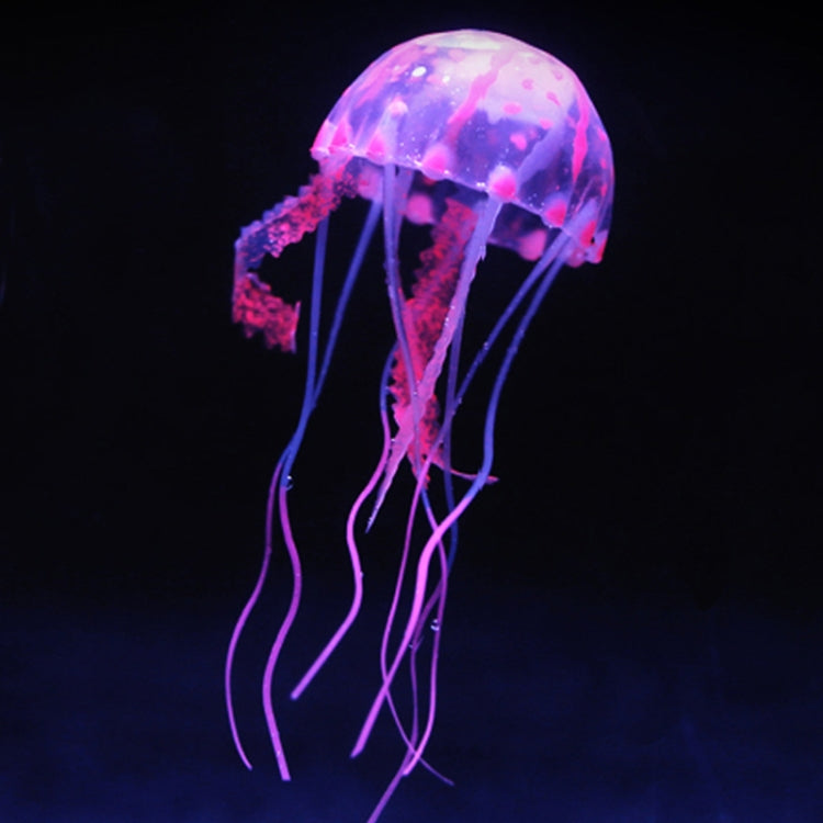 Aquarium Articles Decoration Silicone Simulation Fluorescent Sucker Jellyfish, Size: 8*20cm(Pink)