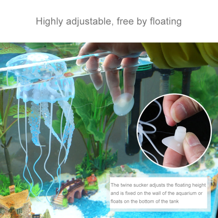 Aquarium Articles Decoration Silicone Simulation Fluorescent Sucker Jellyfish, Size: 8*20cm(Pink)