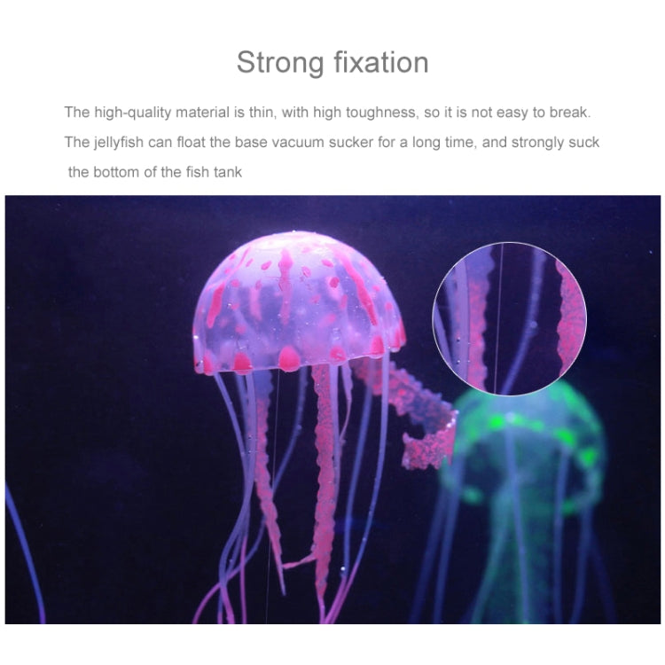 Aquarium Articles Decoration Silicone Simulation Fluorescent Sucker Jellyfish, Size: 8*20cm(Purple)