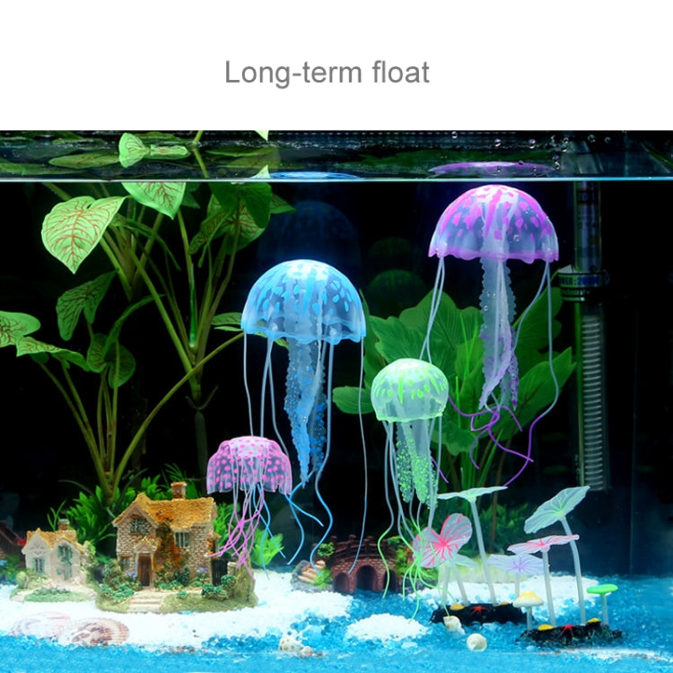Aquarium Articles Decoration Silicone Simulation Fluorescent Sucker Jellyfish, Size: 8*20cm(Purple)