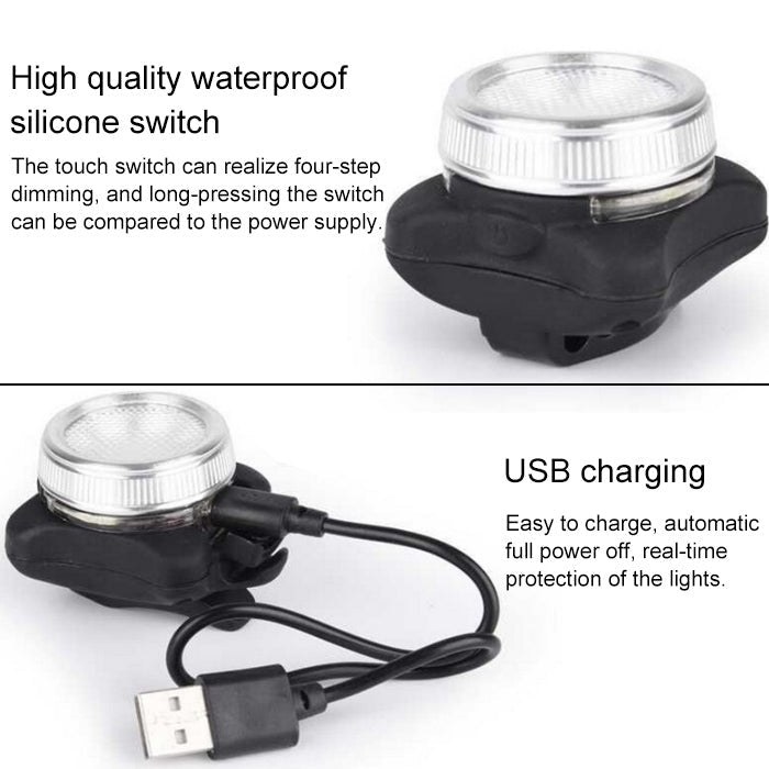 2 PCS HJ-03050LM COB Lamp Bead USB Charging Four-speed Dimming Waterproof Bicycle Headlight + Taillight Set