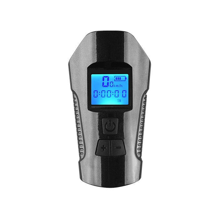 350LM USB Charging Waterproof Snap-on Bicycle Headlight with Speaker & Stopwatch Function (Black)