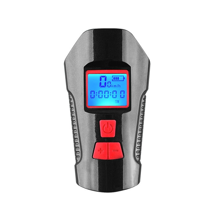350LM USB Charging Waterproof Snap-on Bicycle Headlight with Speaker & Stopwatch Function (Red)