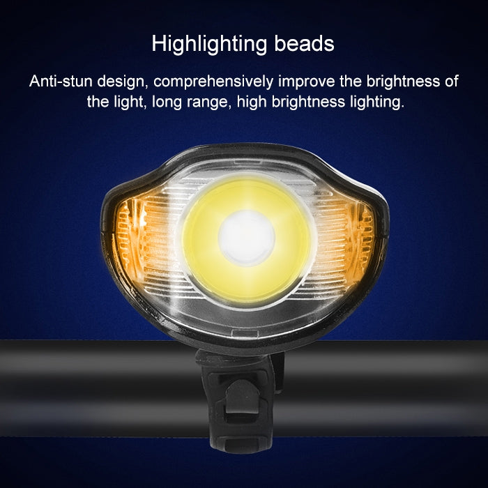 350LM USB Charging Waterproof Snap-on Bicycle Headlight with Speaker & Stopwatch Function (Red)