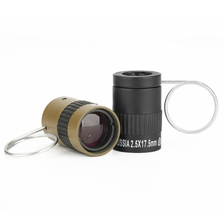2.5x17.5mm Mini Pocket Miniature Telescope with Finger Buckle (Gold)