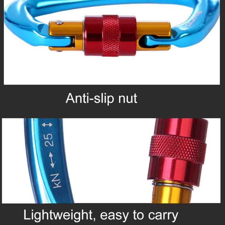 XINDA XD-Q9628 Professional Climbing D-shaped Master Lock Carabiner Safety Buckle Outdoor Climbing Equipment Supplies(Black)