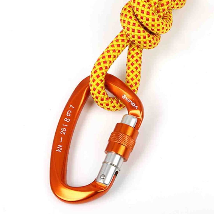 XINDA XD-Q9628 Professional Climbing D-shaped Master Lock Carabiner Safety Buckle Outdoor Climbing Equipment Supplies(Orange)