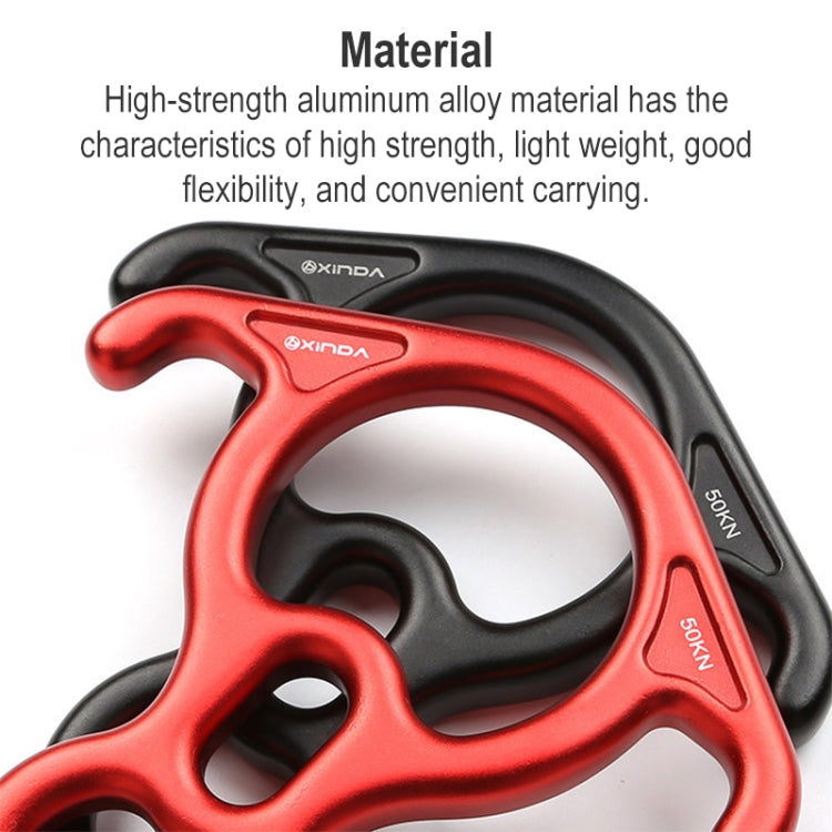 XINDA XD8602 Climbing Rescue Figure 8 Descender with Bent-ear Rappelling Gear Belay Device(Black)