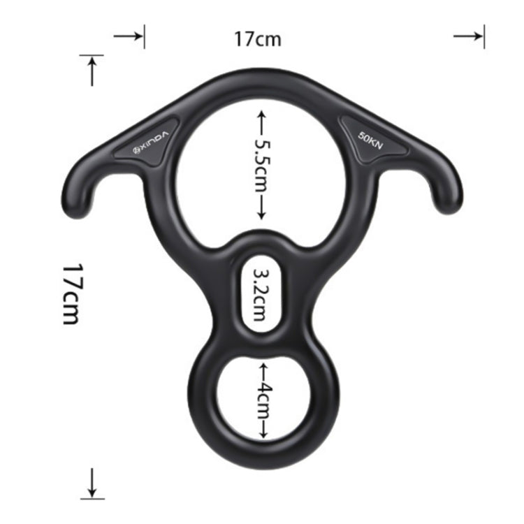 XINDA XD8602 Climbing Rescue Figure 8 Descender with Bent-ear Rappelling Gear Belay Device(Red)