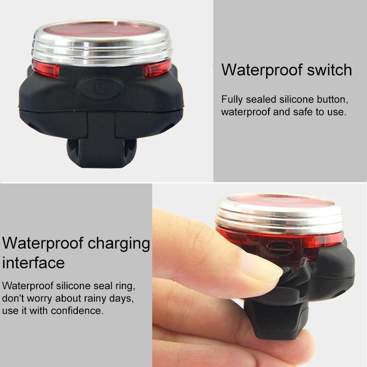 COB Lamp Bead 160LM USB Charging Four-speed Waterproof Bicycle Headlight / Taillight Set,  Red Light 650MA